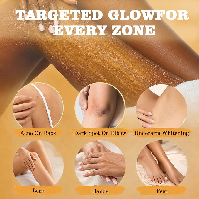 Turmeric Body Scrub – Gentle Exfoliating Body Polish for Smooth, Soft & Radiant Skin, Botanical Exfoliator for Dull & Uneven Skin Texture, 9.8 oz - WebLuxes Store