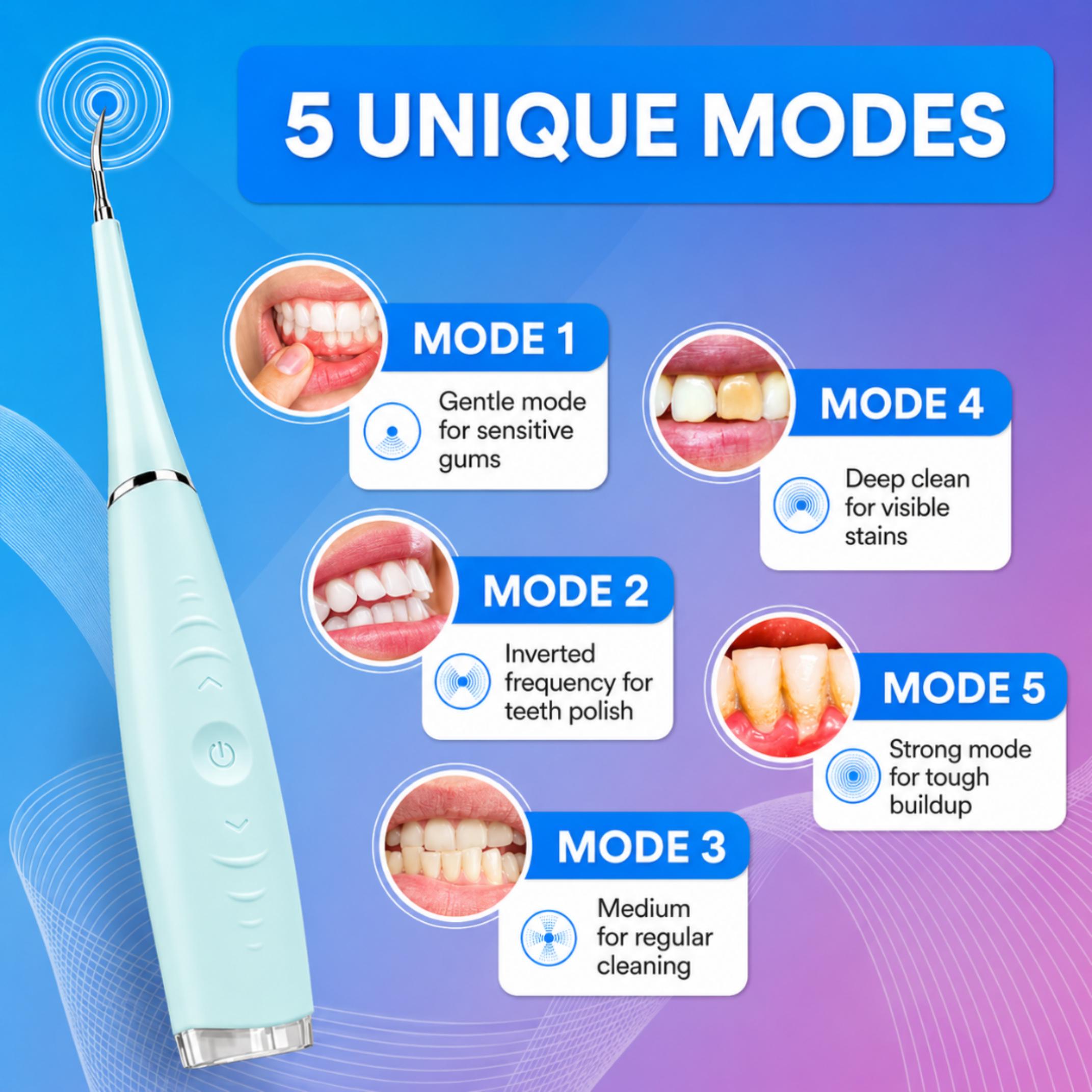 Ultrasonic Tooth Cleaner Electric Dental Hygiene Tool