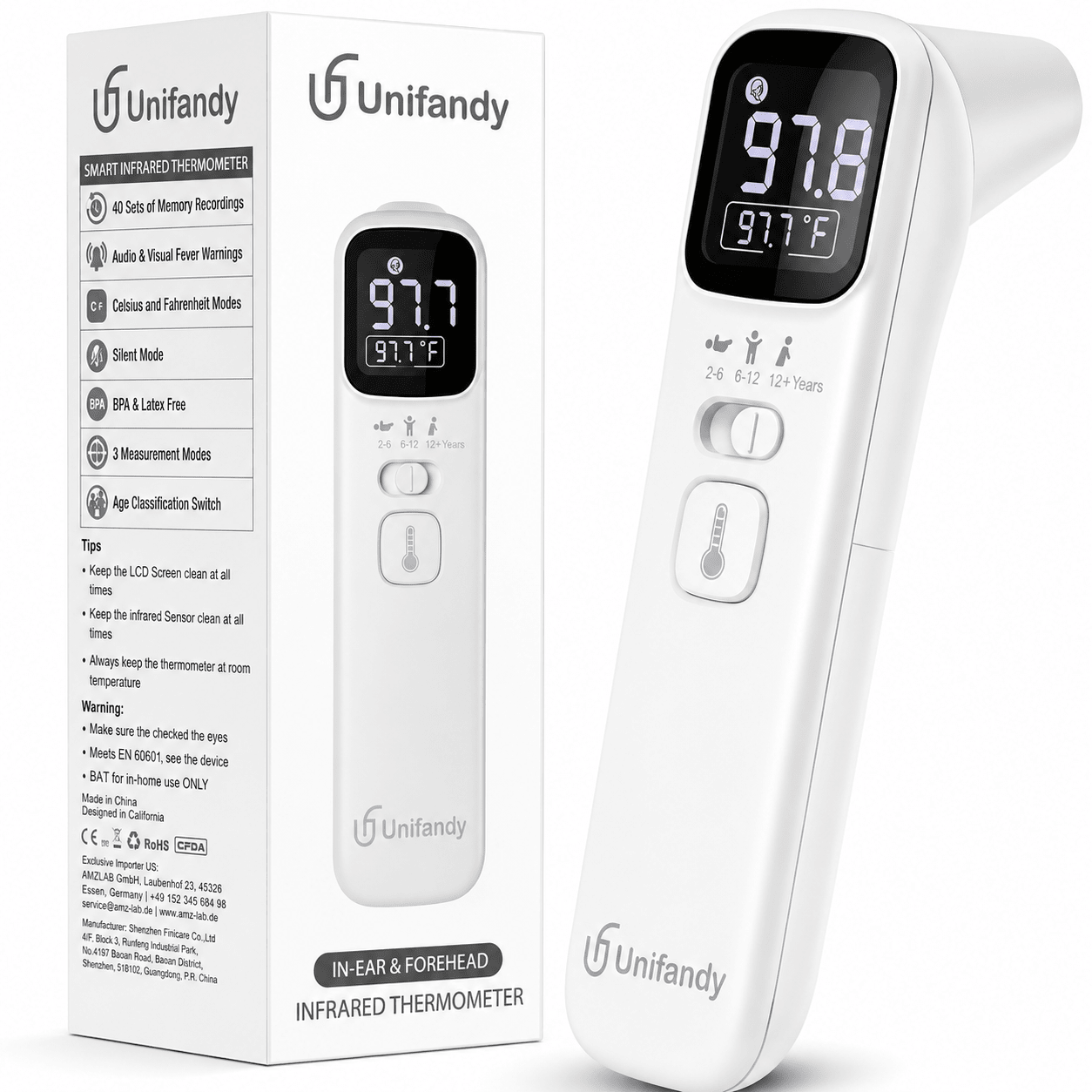 Smart Infrared Thermometer for Forehead & Ear, Digital Touchless Temperature Scanner for Adults, Babies & Kids - WebLuxes Store