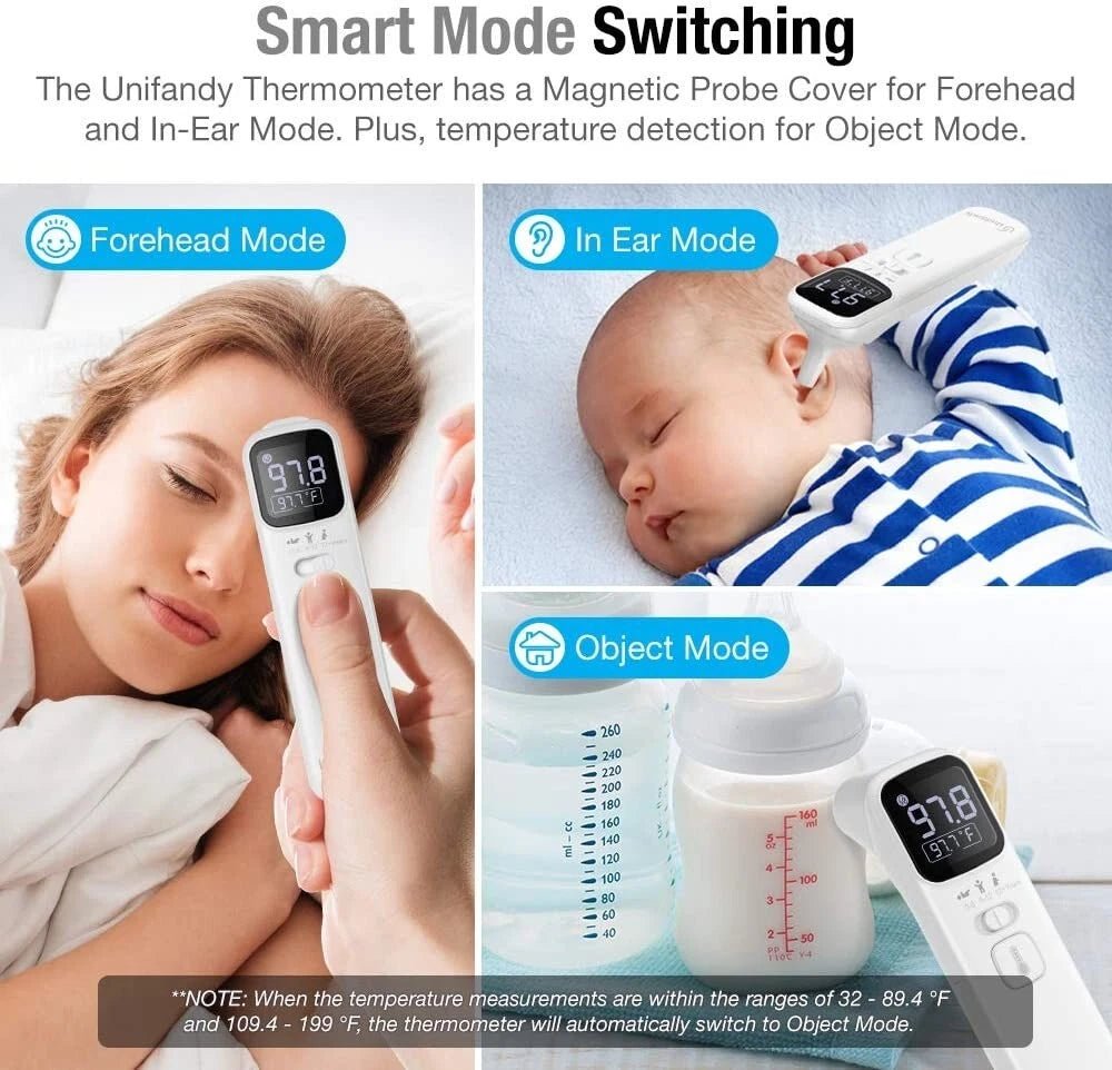 Smart Infrared Thermometer for Forehead & Ear, Digital Touchless Temperature Scanner for Adults, Babies & Kids - WebLuxes Store