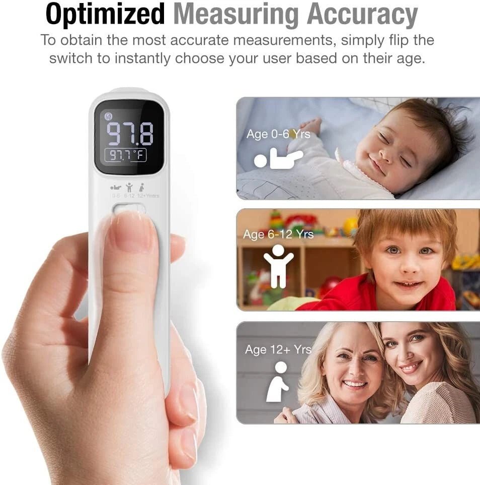 Smart Infrared Thermometer for Forehead & Ear, Digital Touchless Temperature Scanner for Adults, Babies & Kids - WebLuxes Store