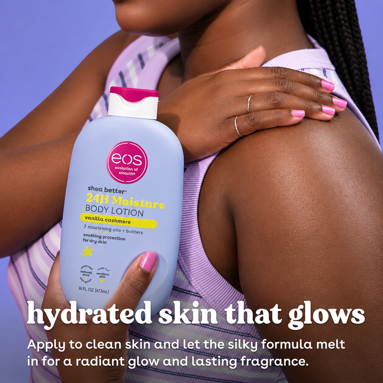 Vanilla Cashmere Body Lotion with Shea Butter - 24-Hour Moisturizing Lotion for Dry Skin, Lightweight & Non-Greasy, 16 fl oz