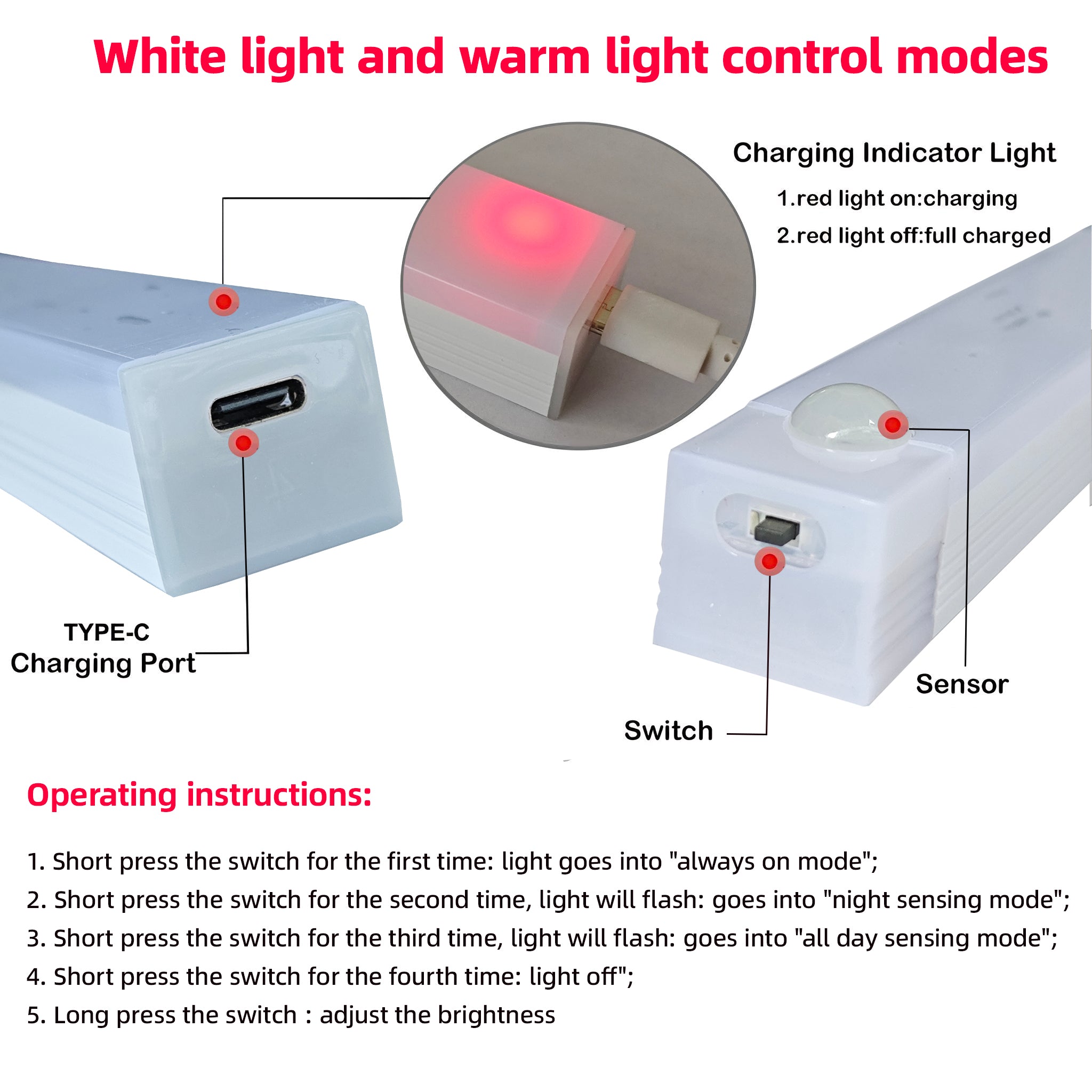 Wireless LED Motion Sensor Night Light Cabinet Closet Lamp