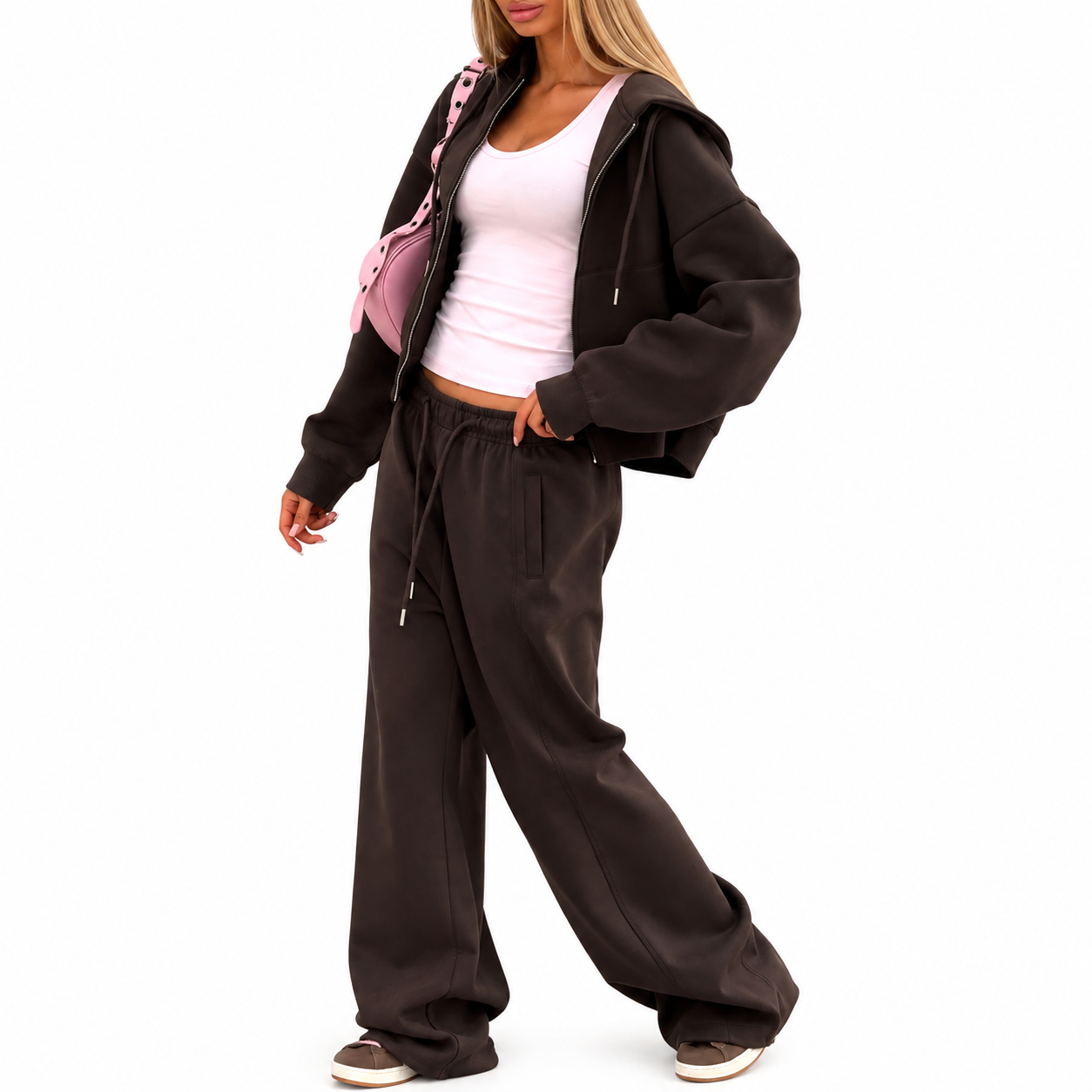 Women’s Autumn Tracksuit Set | Hooded Zipper Sports Suit