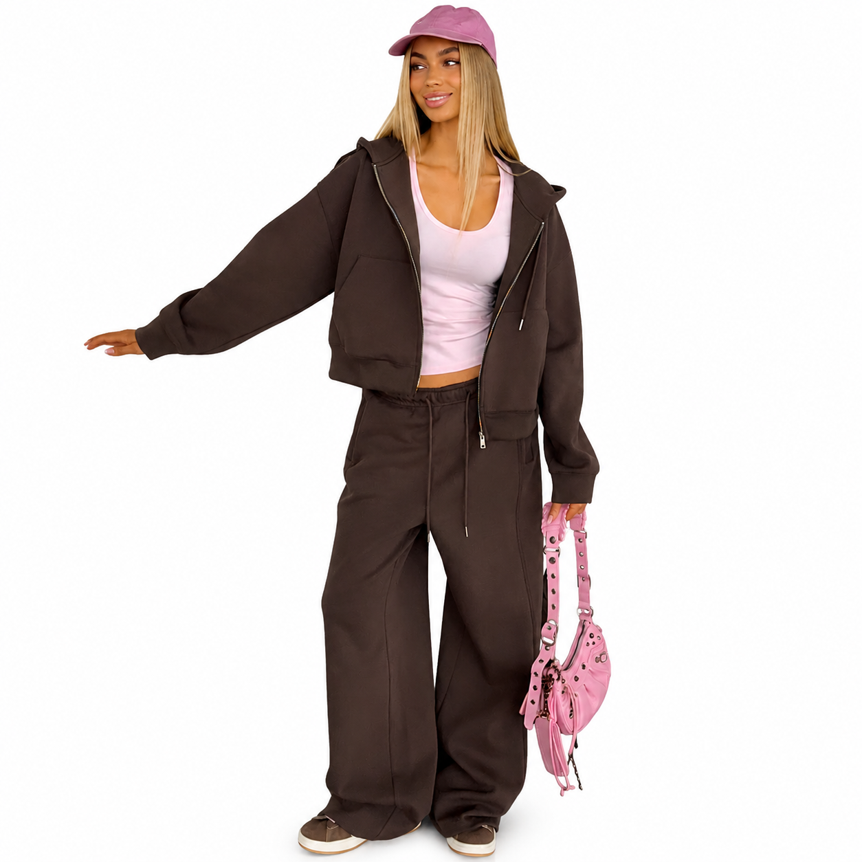 Women’s Autumn Tracksuit Set | Hooded Zipper Sports Suit