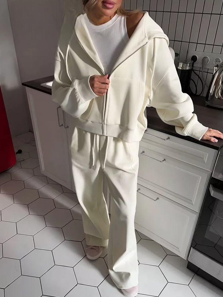 Women’s Autumn Tracksuit Set | Hooded Zipper Sports Suit