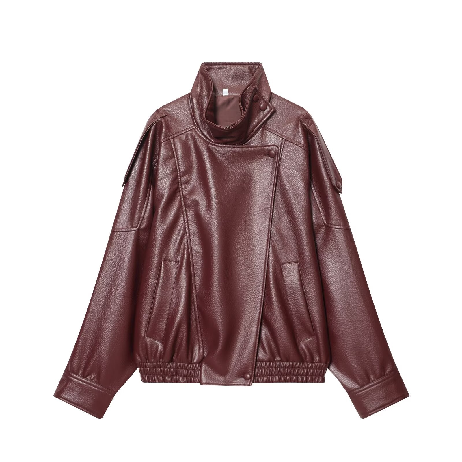 Women’s Black Faux Leather Jacket | Oversized Winter Coat