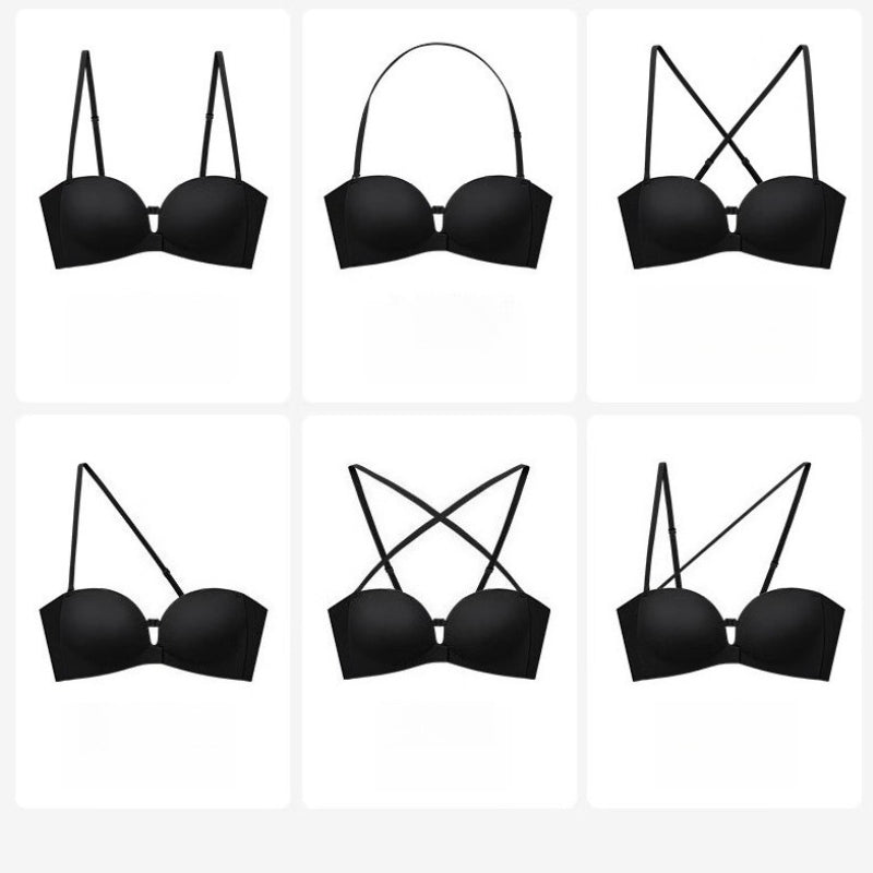 Women's Front Closure Strapless Push Up Bra Seamless