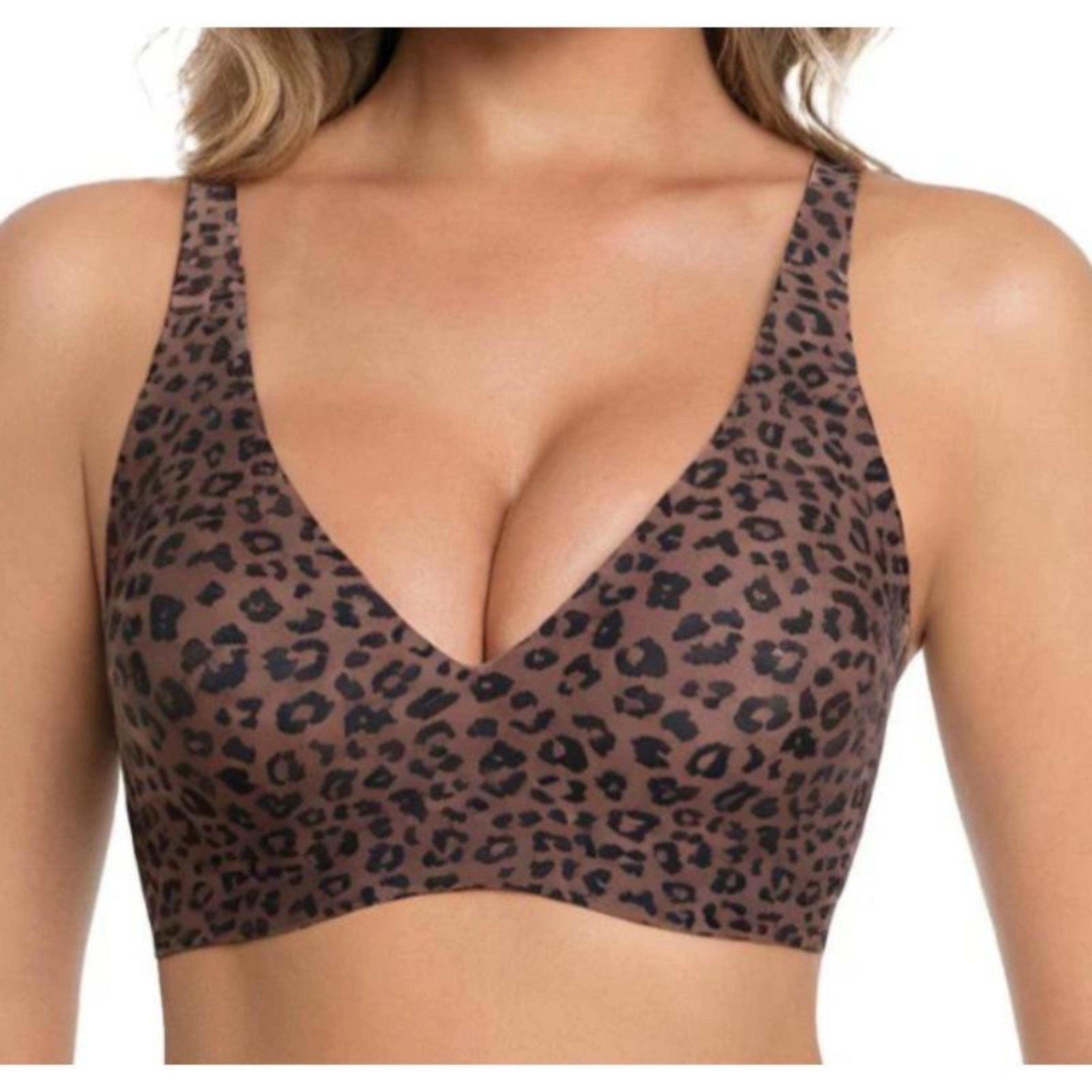 Women's Leopard Print Wireless Seamless Full Cup Bra