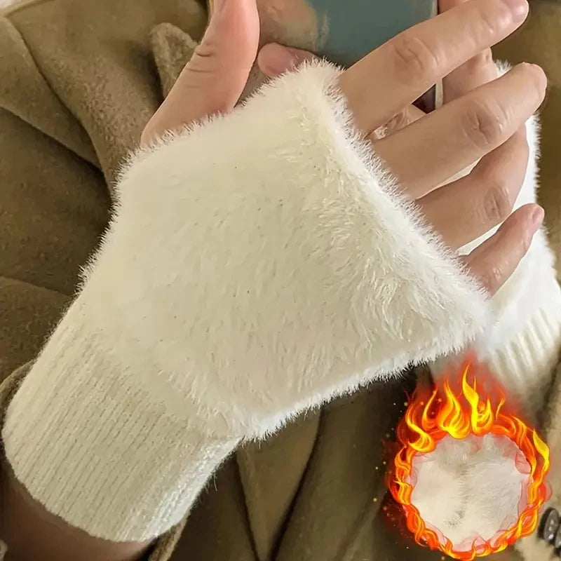 Women's Plush Fingerless Gloves

