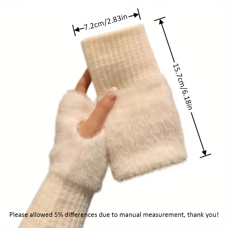 Women's Plush Fingerless Gloves

