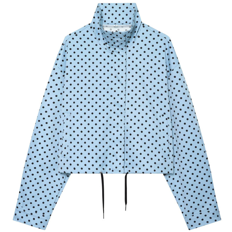 Women’s Polka Dot Bomber Jacket | Oversized Zip-Up Coat
