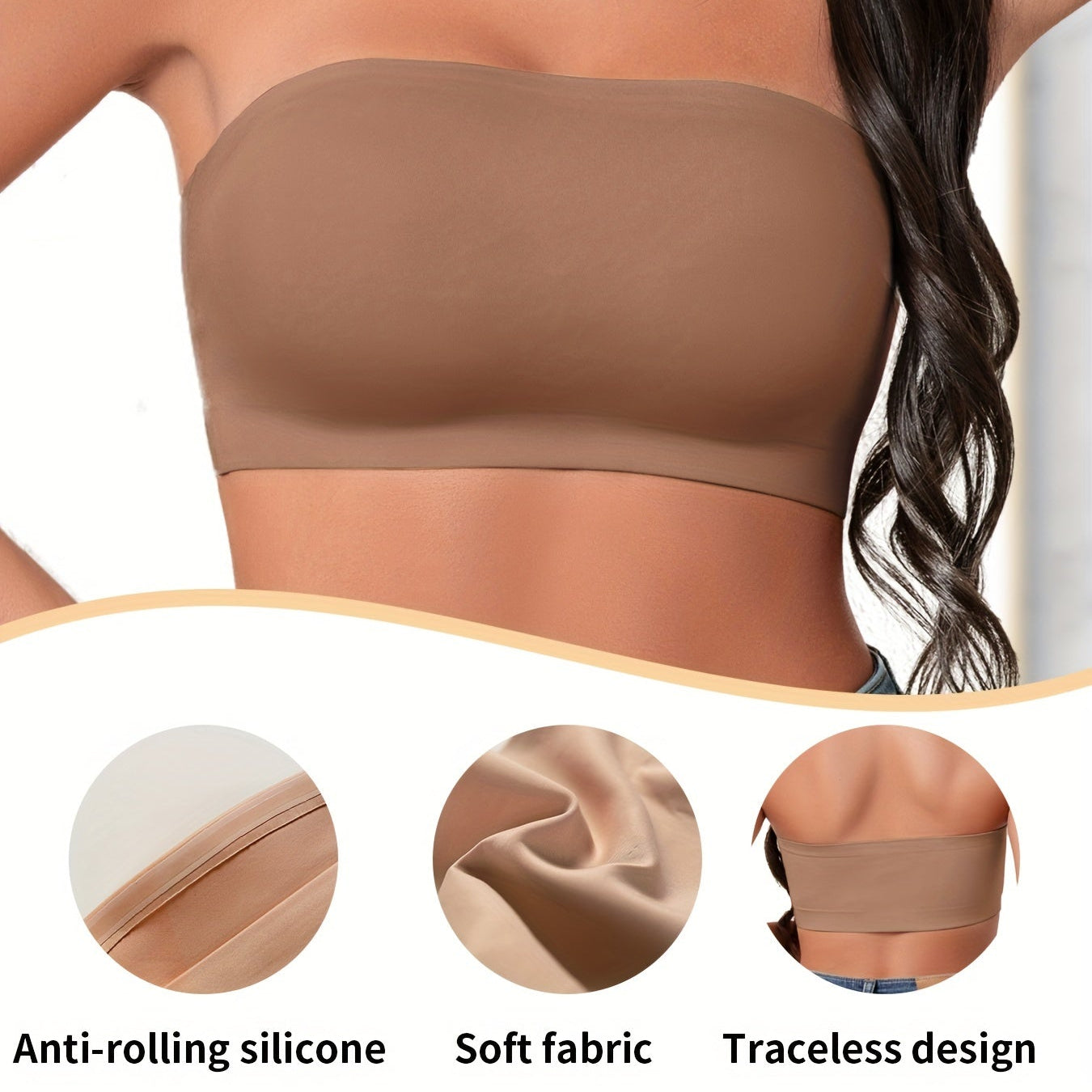 Women's Seamless Strapless Wireless Ice Silk Bra