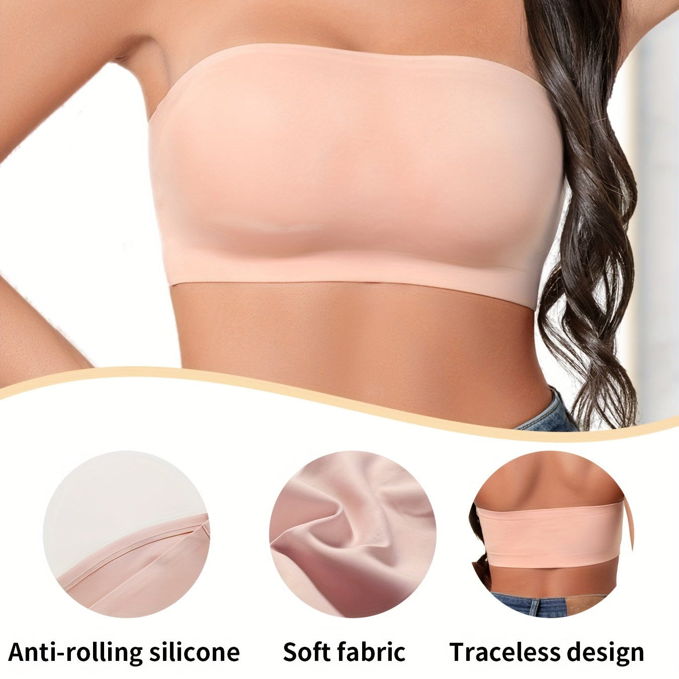 Women's Seamless Strapless Wireless Ice Silk Bra