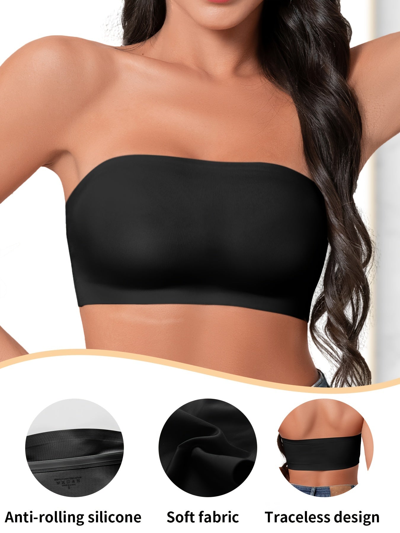 Women's Seamless Strapless Wireless Ice Silk Bra