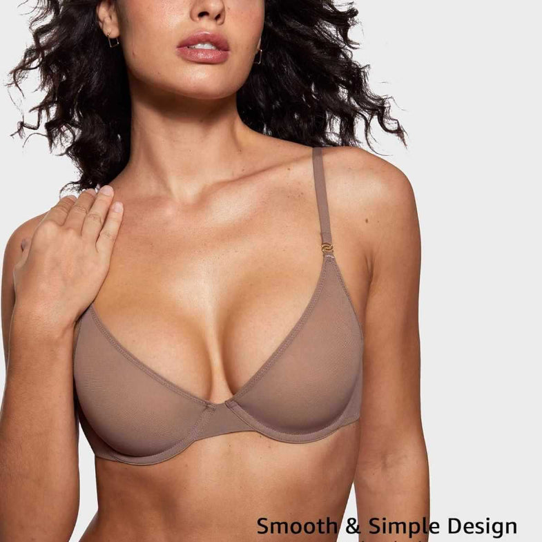 Women's Sheer Balconette Demi Underwire Bra