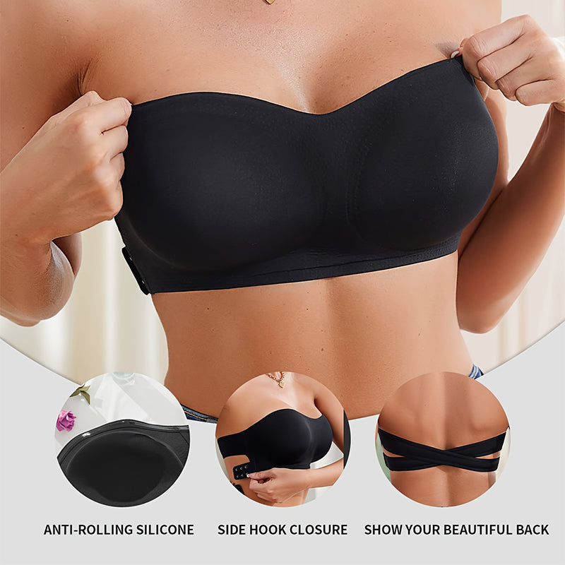 Women's Strapless Push Up Bra Seamless Ice Silk Comfort