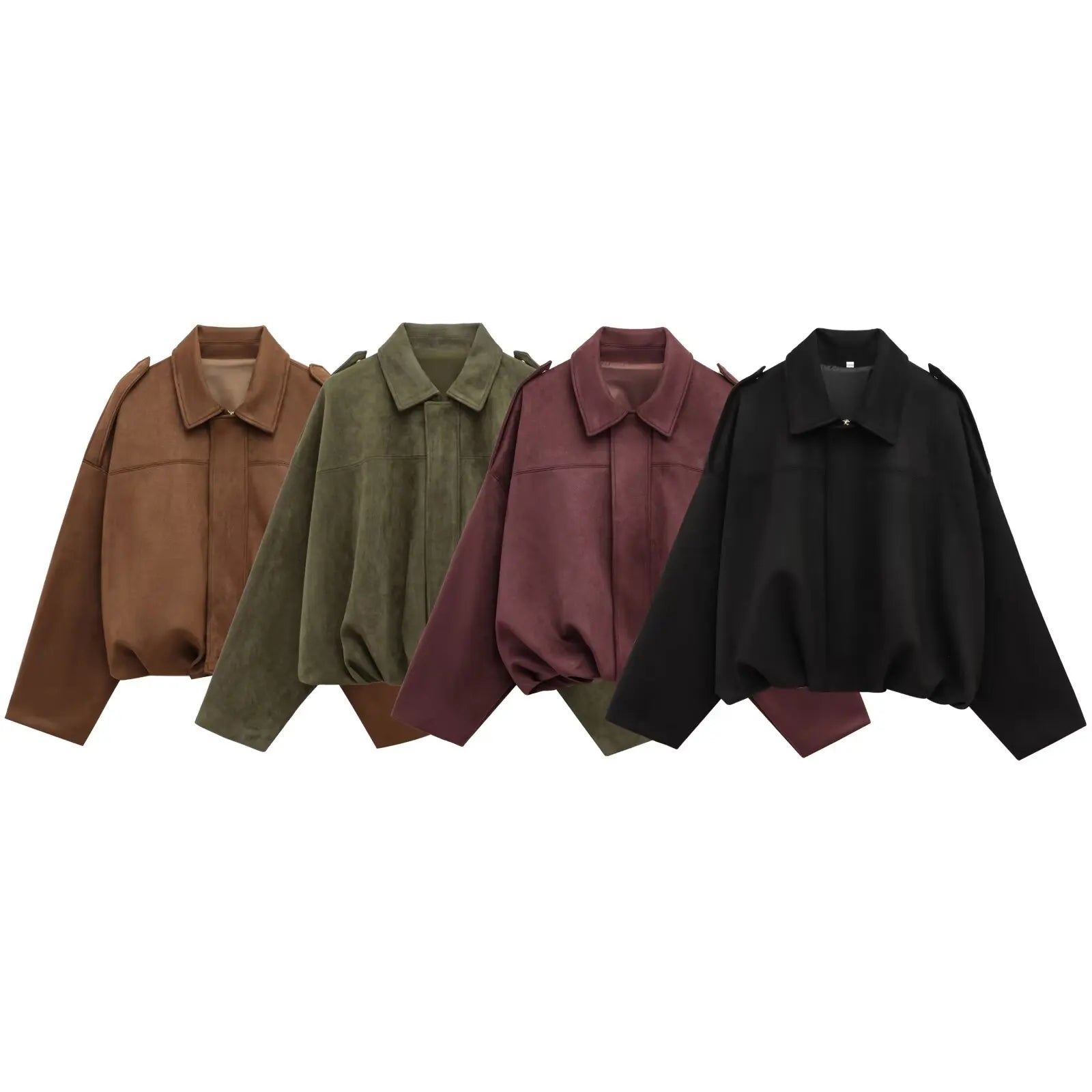 Women’s Suede Winter Coat | Vintage Loose Zipper Jacket