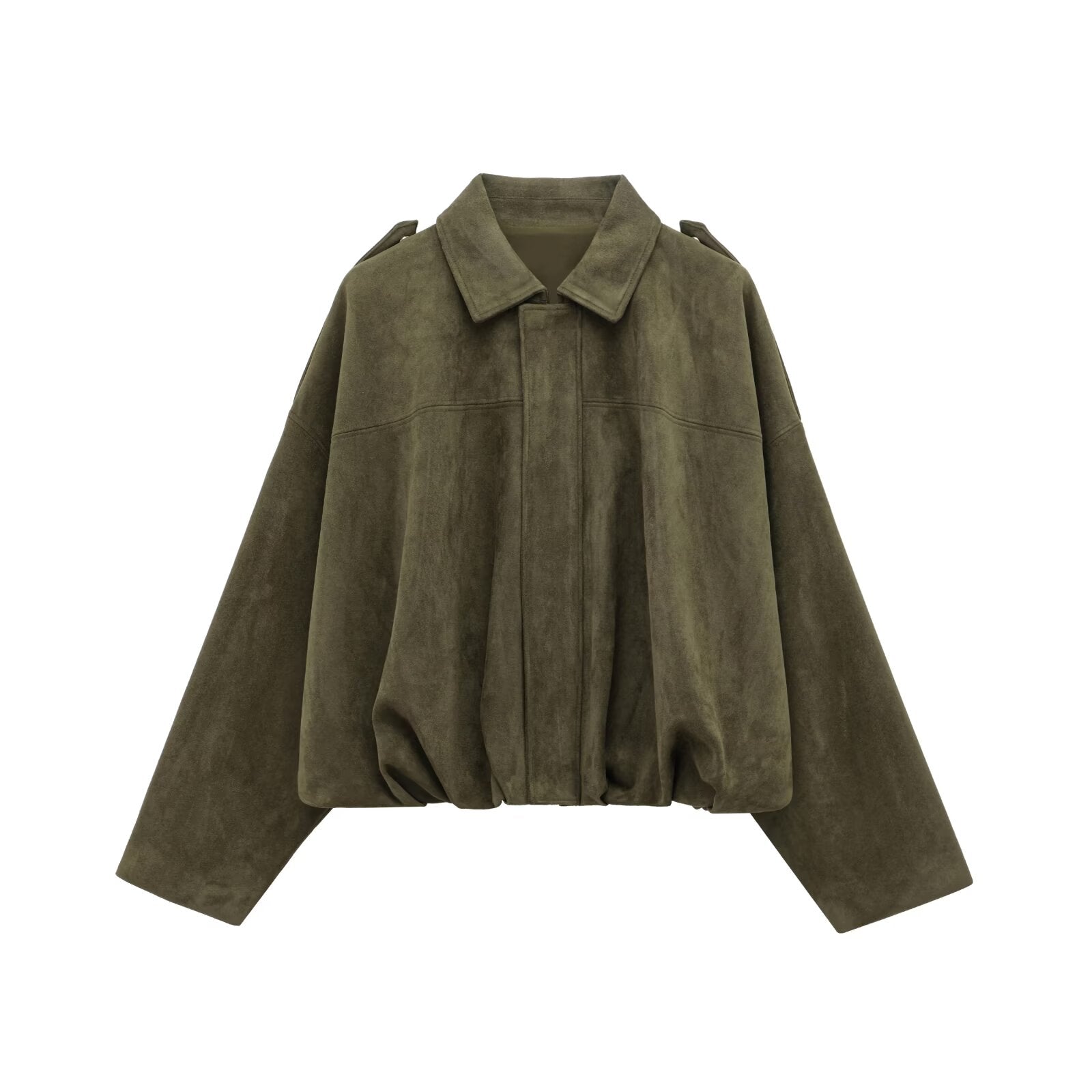Women’s Suede Winter Coat | Vintage Loose Zipper Jacket