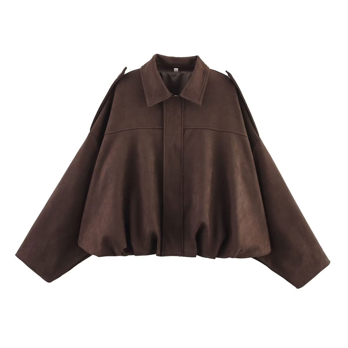 Women’s Suede Winter Coat | Vintage Loose Zipper Jacket