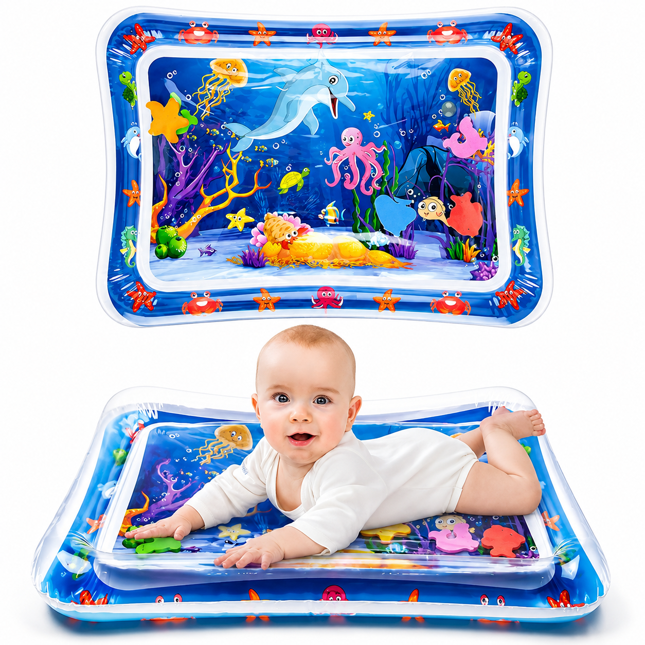 Yeeeasy Tummy Time Water Play Mat for Babies – Inflatable Sensory Activity Mat